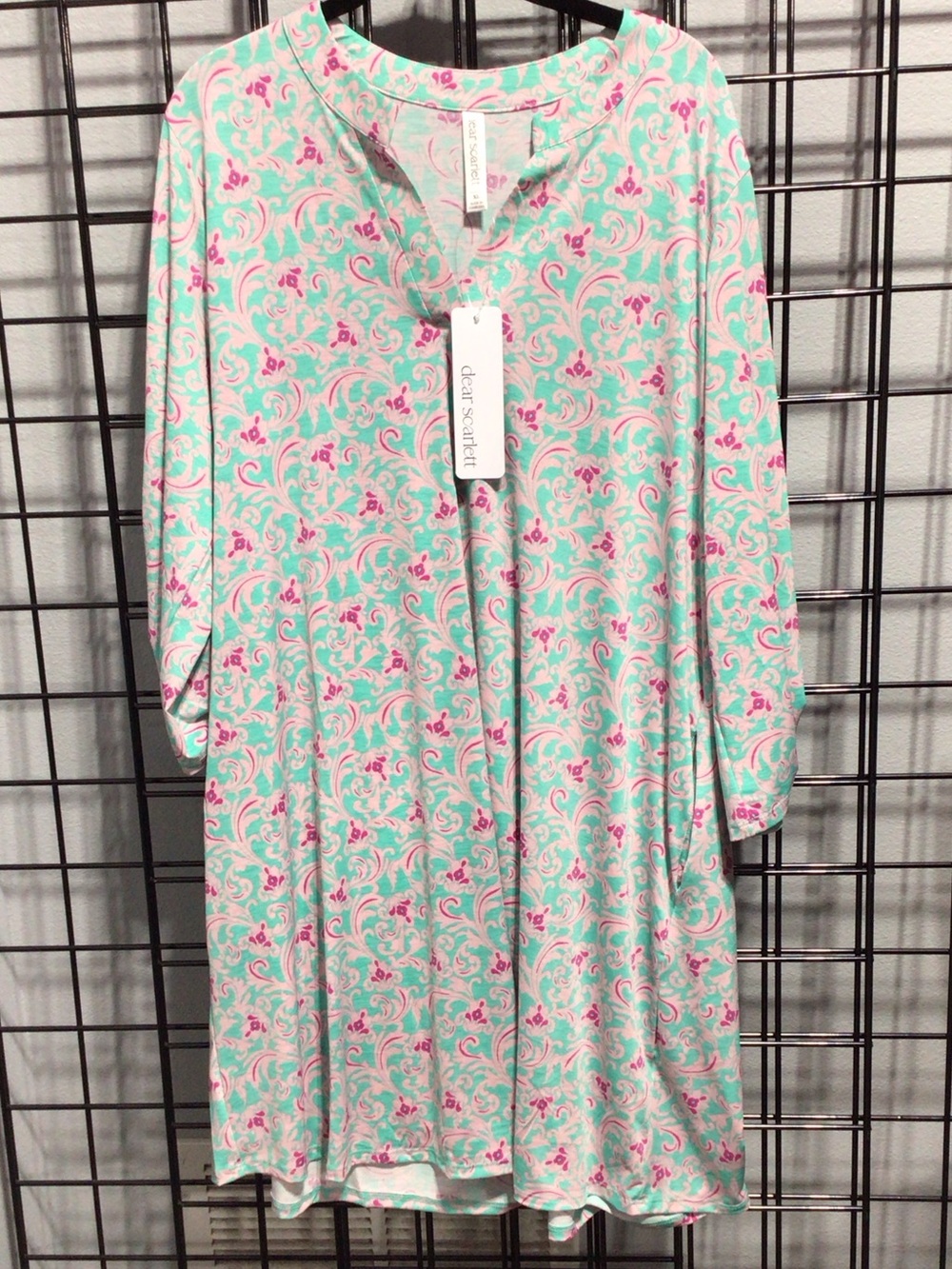 Dear Scarlett Mint & Pink Floral Midi Dress